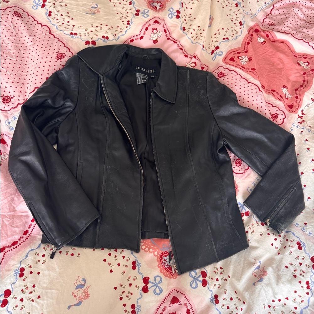 Black leather jacket